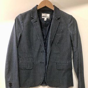 J. Crew Navy Polka-Dot Schoolboy Blazer
